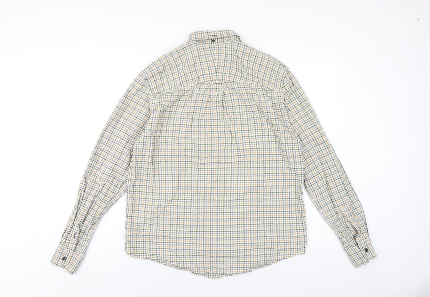 John Lewis Mens Multicoloured Check Cotton Button-Up Size M Collared Button