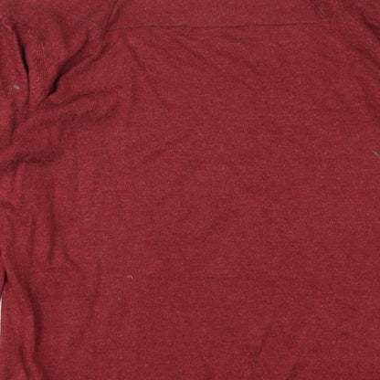 Dorothy Perkins Womens Red Square Neck Cotton Pullover Jumper Size 12
