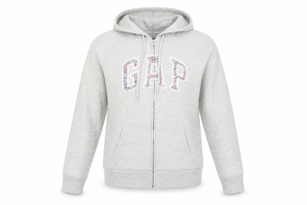 Gap Womens Grey Cotton Full Zip Hoodie Size M Zip