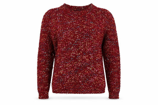 Apricot Womens Red Round Neck Acrylic Pullover Jumper Size M