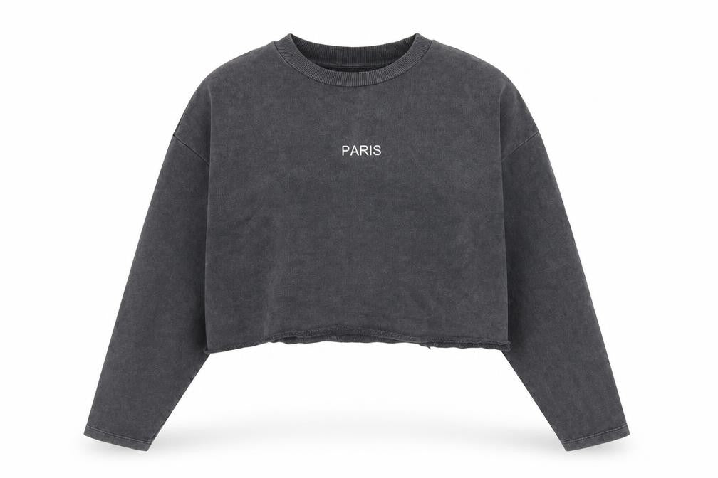 Topshop Womens Grey Cotton Pullover Sweatshirt Size 4 Pullover