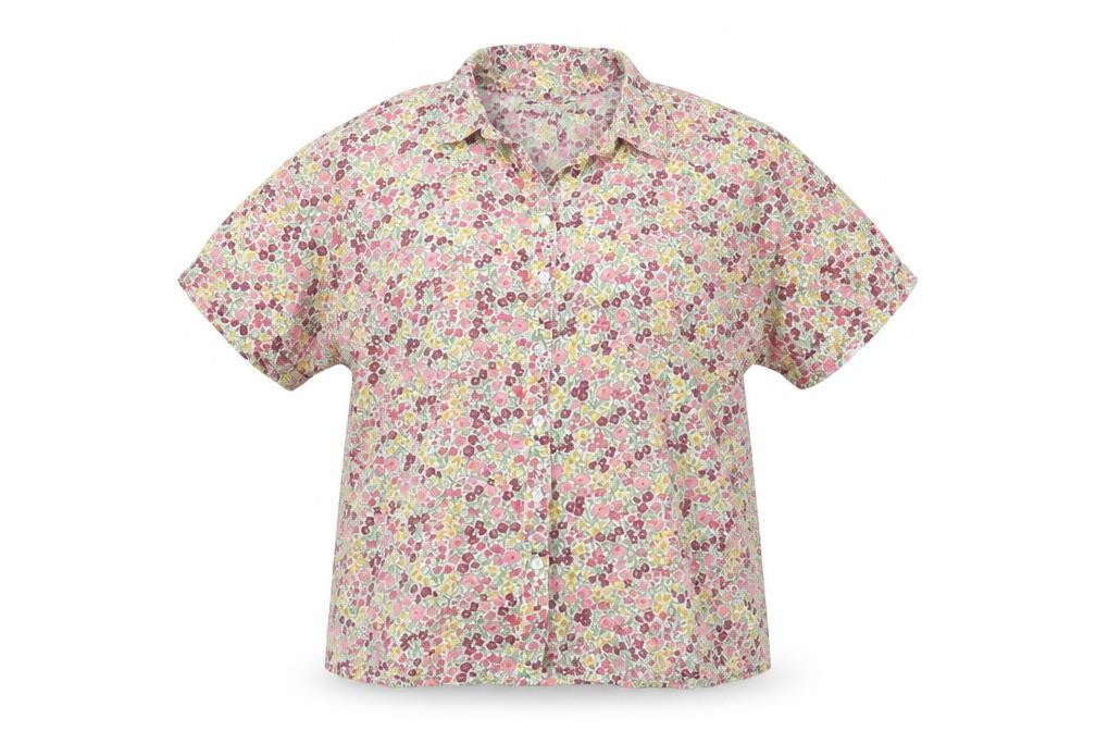 Amber Womens Multicoloured Floral Cotton Basic Button-Up Size 14 Collared
