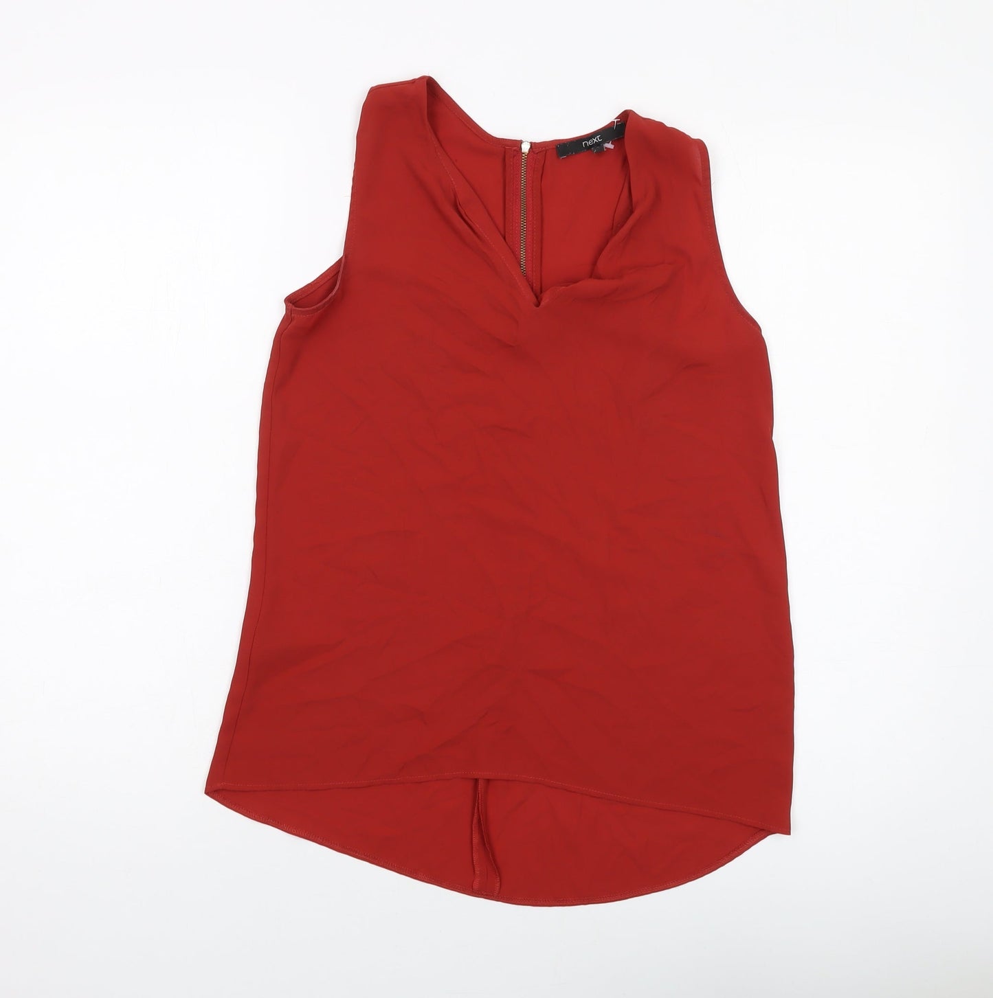 NEXT Womens Red Polyester Basic Blouse Size 6 V-Neck