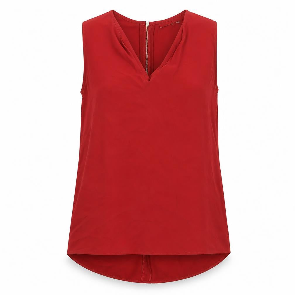 NEXT Womens Red Polyester Basic Blouse Size 6 V-Neck