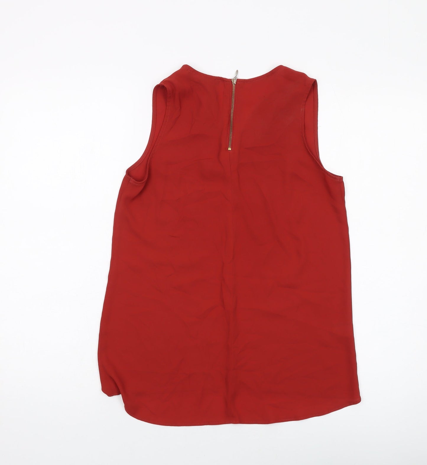 NEXT Womens Red Polyester Basic Blouse Size 6 V-Neck