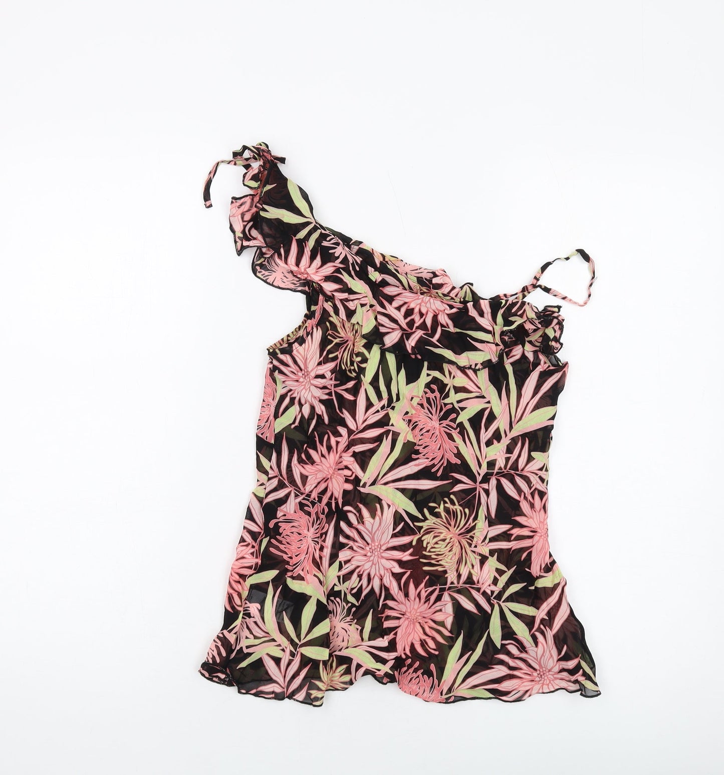 Wallis Womens Multicoloured Floral Viscose Basic Tank Size 12 Off the Shoulder