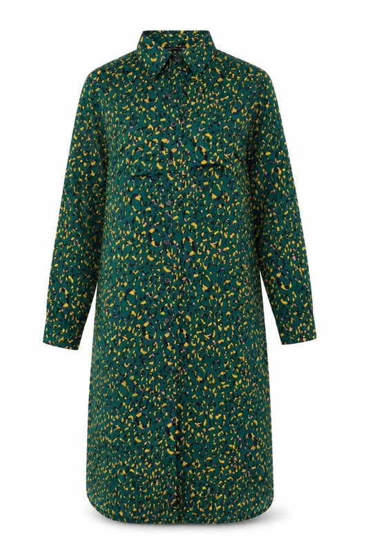 I SAW IT FIRST Womens Blue Animal Print Polyester Shirt Dress Size 10 Collared Button