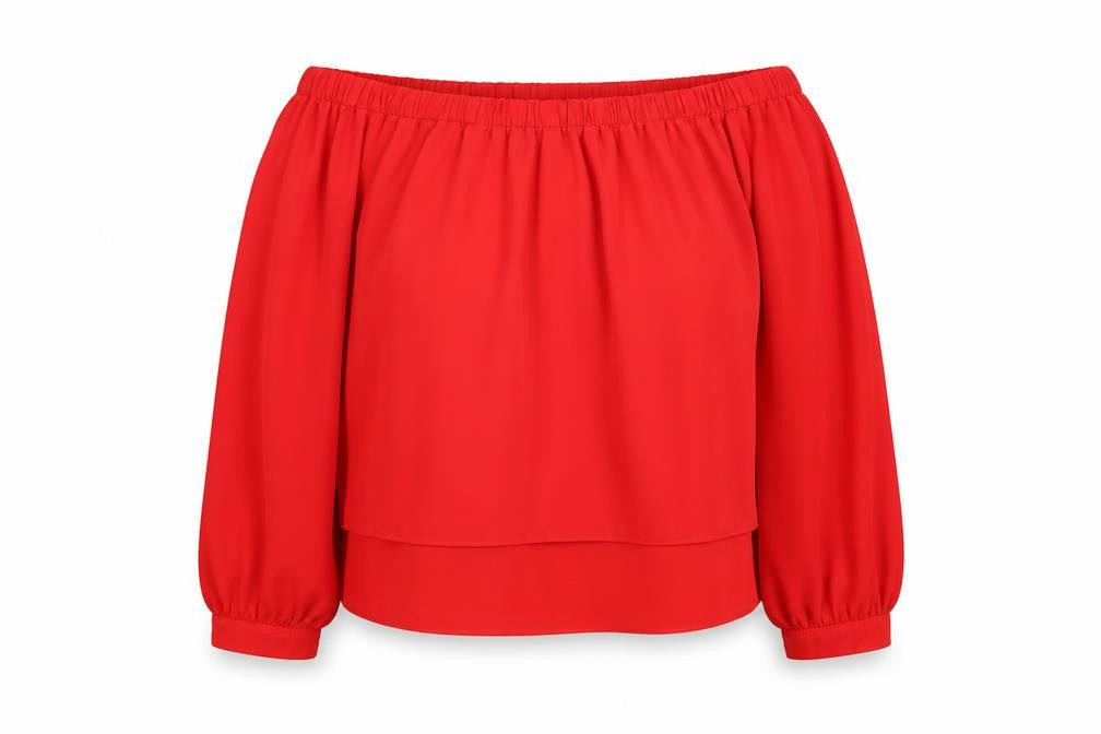 ASOS Womens Red Polyester Basic Blouse Size 10 Square Neck