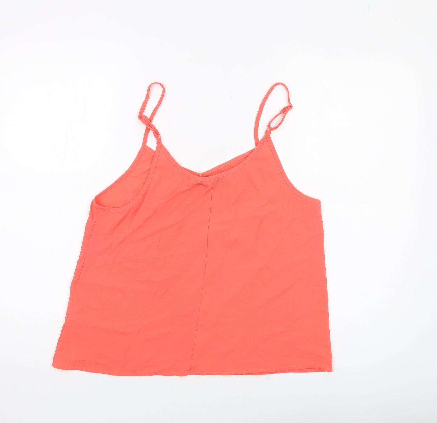 Select Womens Orange Polyester Basic Tank Size 14 V-Neck