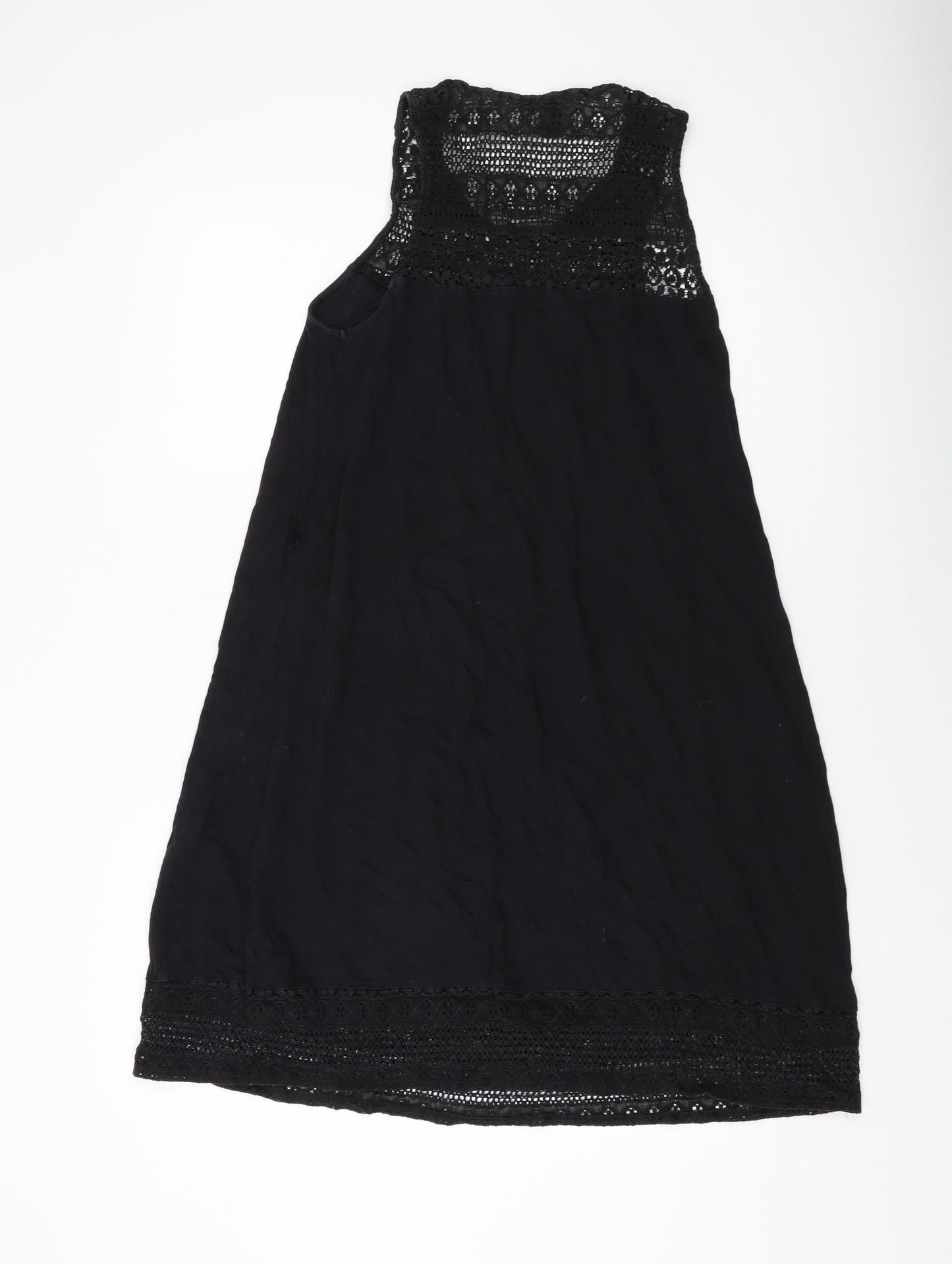 H&M Womens Black Cotton Tank Dress Size M Round Neck Pullover