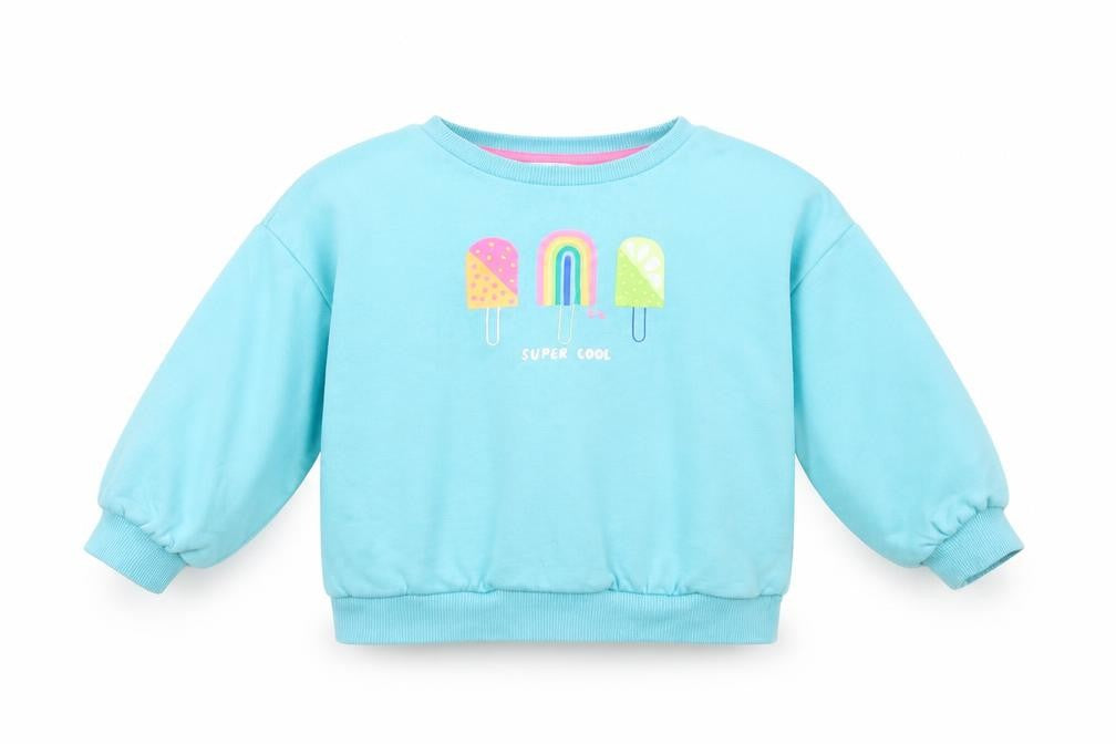 Marks & Spencer Girls Blue Cotton Pullover Sweatshirt Size 2-3 Years Pullover