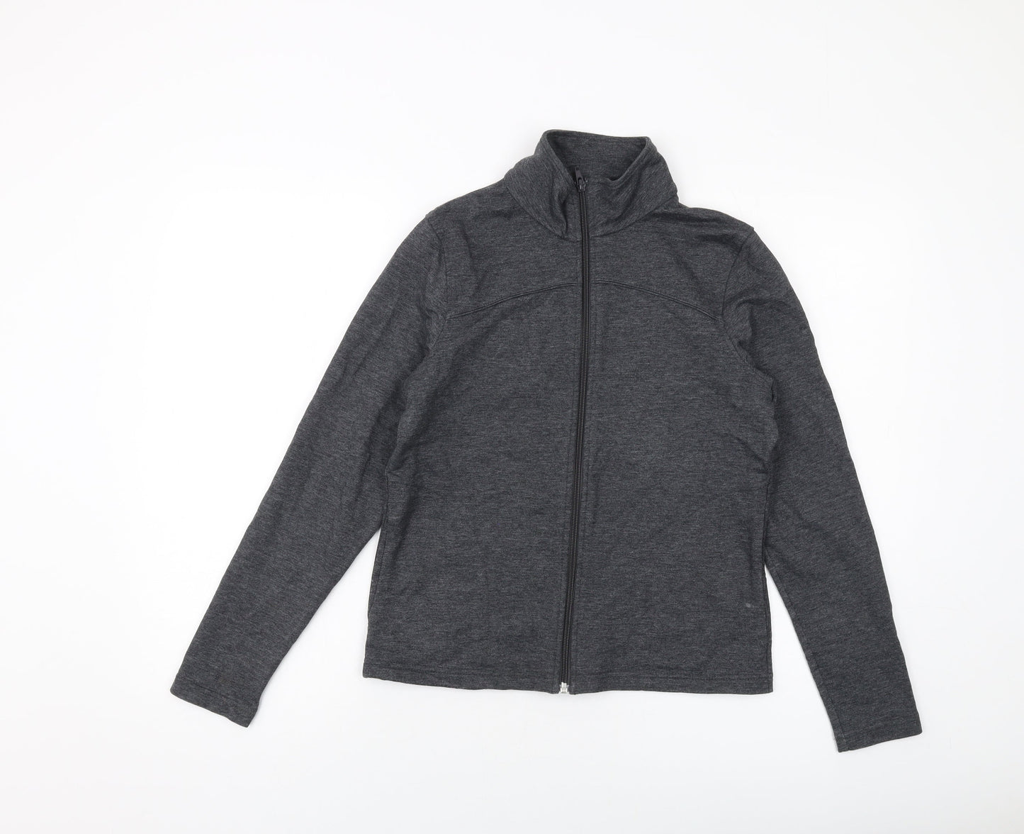 Marks and Spencer Womens Grey Cotton Full Zip Sweatshirt Size 12 Zip