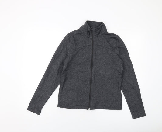 Marks and Spencer Womens Grey Cotton Full Zip Sweatshirt Size 12 Zip