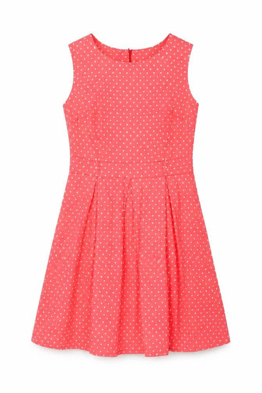 Apricot Womens Pink Polka Dot Polyester A-Line Size 10 Round Neck Zip