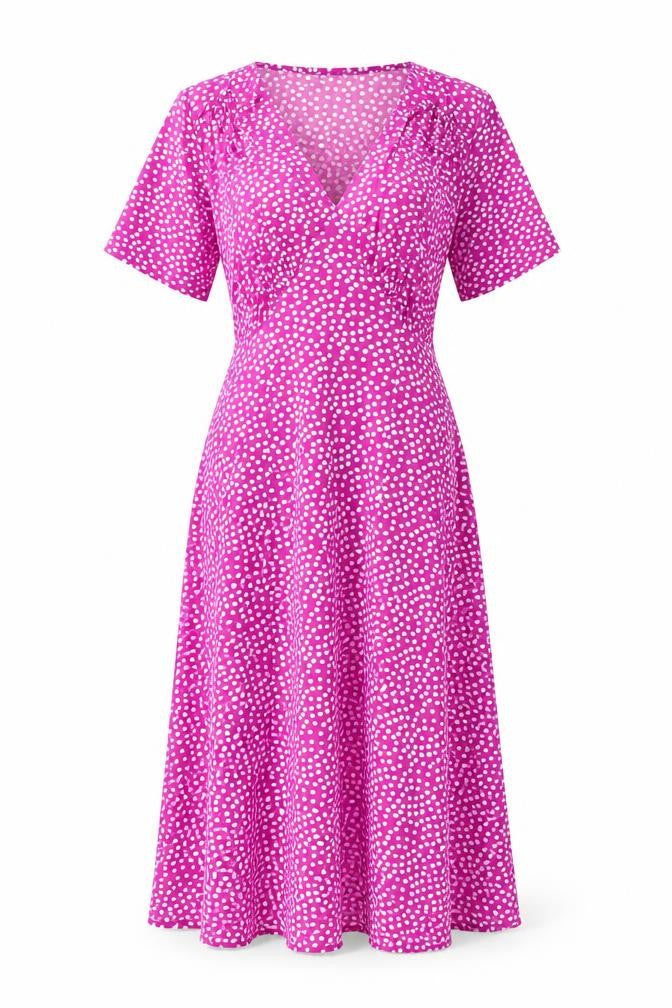 Amber Womens Purple Polka Dot Polyester A-Line Size 12 Round Neck Pullover