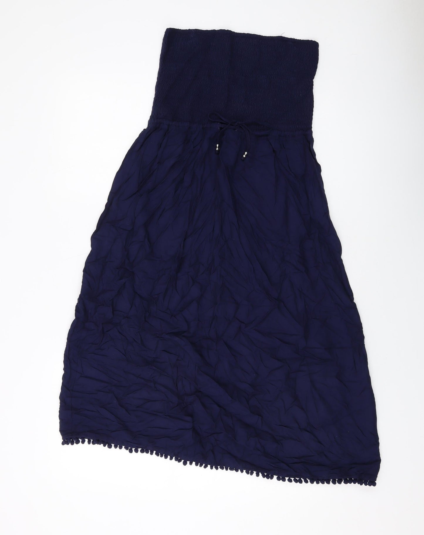 Marks and Spencer Womens Blue Viscose A-Line Size 12 Off the Shoulder Pullover