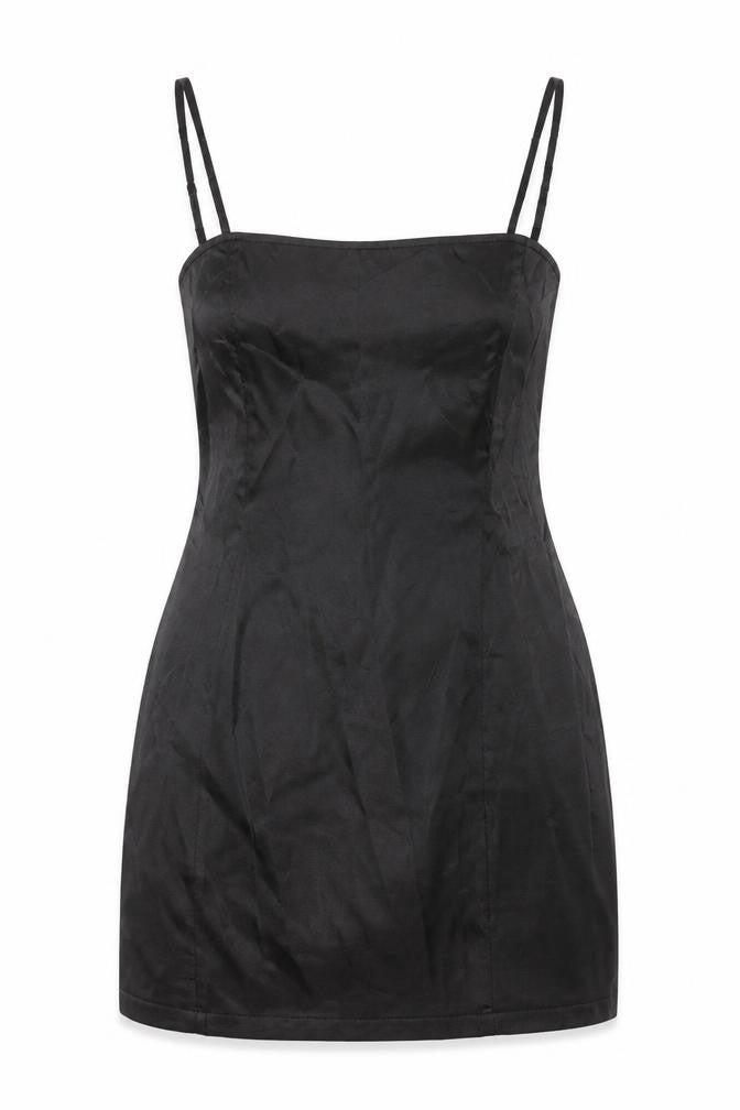 PRETTYLITTLETHING Womens Black Polyester Mini Size 8 Square Neck Zip