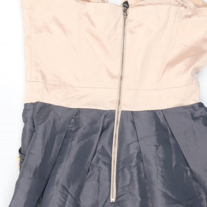 Lipsu Womens Pink Polyester Mini Size 10 Sweetheart Zip