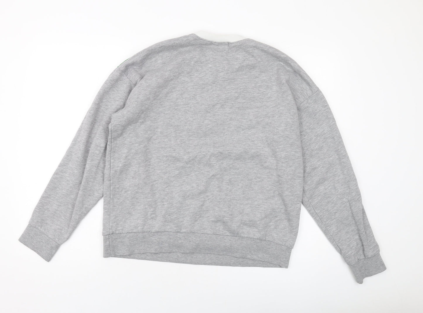 Pull&Bear Mens Grey Polyester Pullover Sweatshirt Size S
