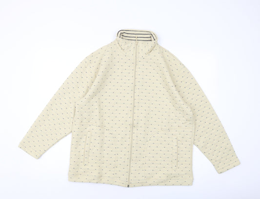 Fabrizio Womens Beige Polyester Full Zip Sweatshirt Size S Zip
