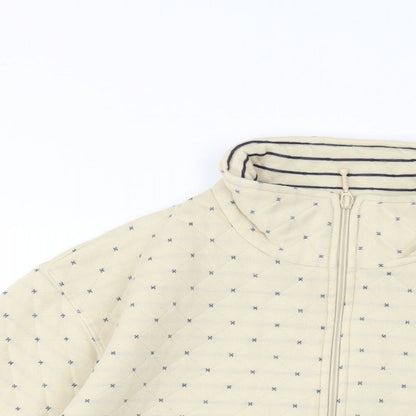 Close-up detail of Fabrizio women’s beige polyester full zip sweatshirt, size S, zip