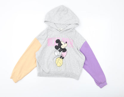 Preloved H&M Girls Grey Cotton Pullover Sweatshirt Size 8-9 Years Pullover - Front