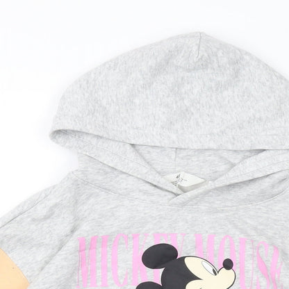 Preloved H&M Girls Grey Cotton Pullover Sweatshirt Size 8-9 Years Pullover - Detail