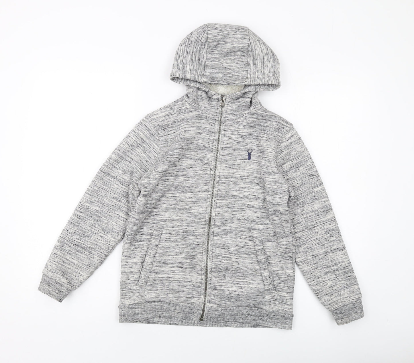 NEXT Boys Grey Polyester Full Zip Hoodie Size 10 Years Zip
