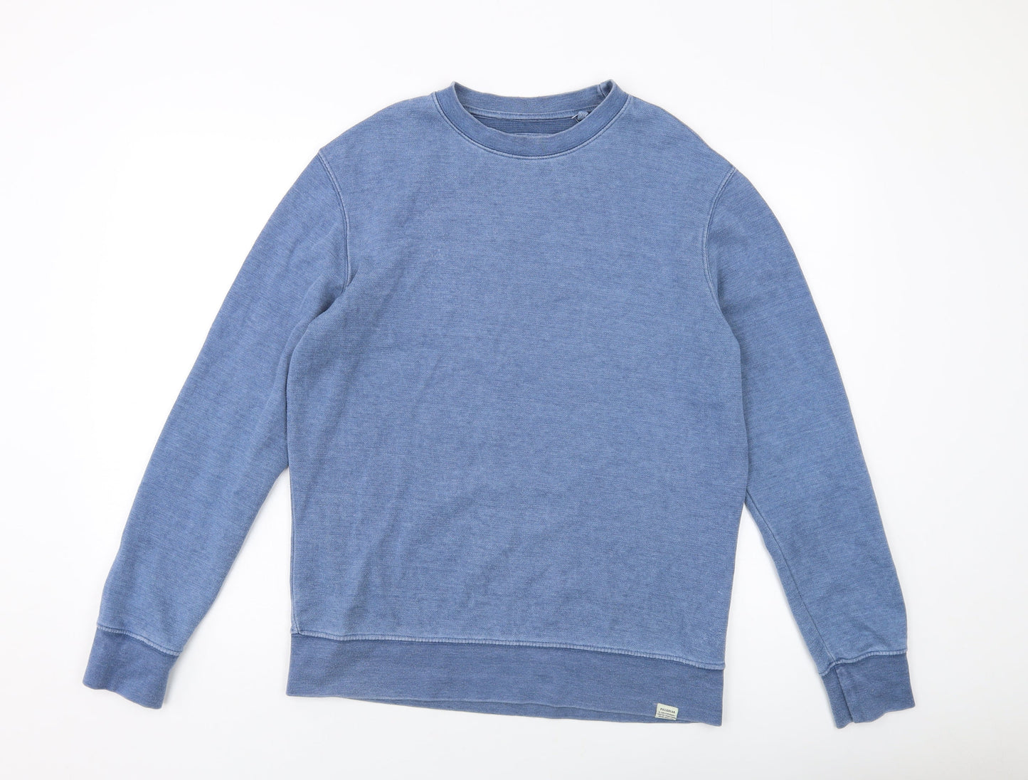 Pull&Bear Mens Blue Polyester Pullover Sweatshirt Size S