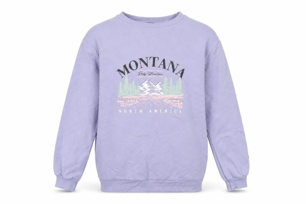 New Look Girls Purple Cotton Pullover Sweatshirt Size 10-11 Years Pullover