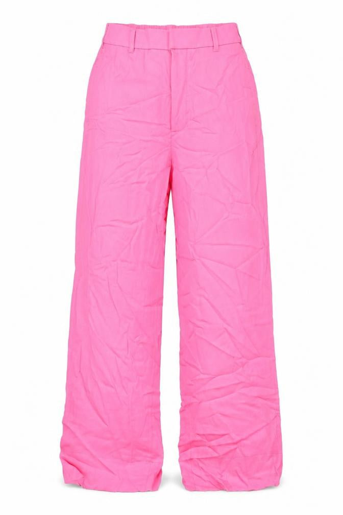 Zara Womens Pink Viscose Trousers Size XS L32 in Regular Zip - Elasticated Waist