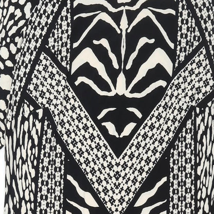 Marks & Spencer Womens Black Geometric Polyester Bodycon Size 14 Round Neck Pullover