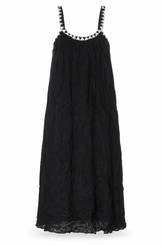 Zara Womens Black Cotton Maxi Size XS Scoop Neck Pullover - Beaded Neckline