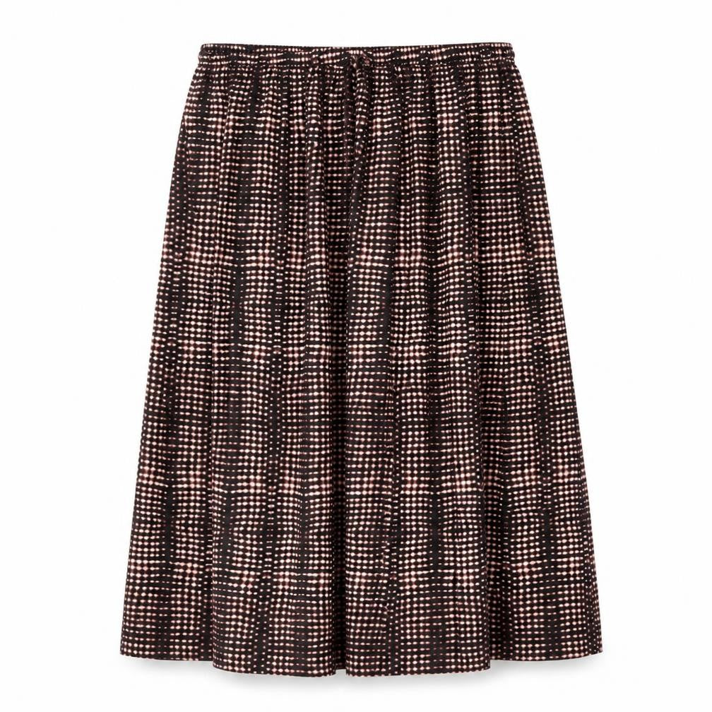 Per Una Womens Black Geometric Polyester A-Line Skirt Size 14 Drawstring