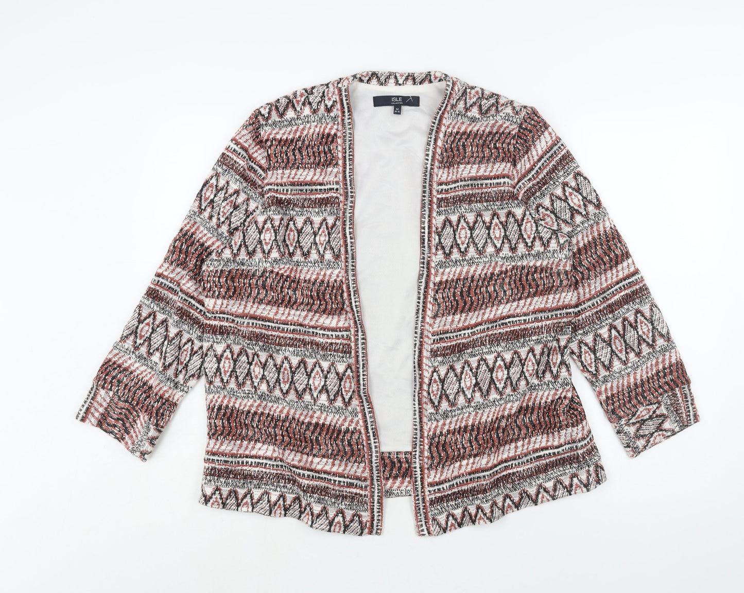 EWM Womens Multicoloured Fair Isle Jacket Size 14 - Size 14-16