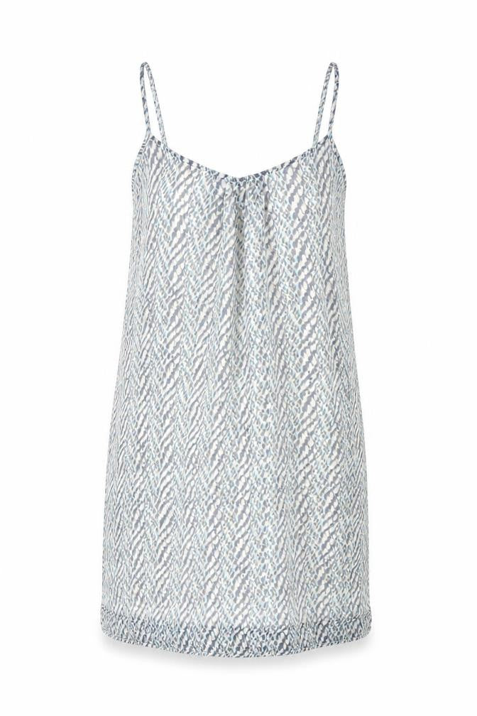 Only Womens Blue Geometric Polyester Tank Dress Size 8 Scoop Neck Pullover