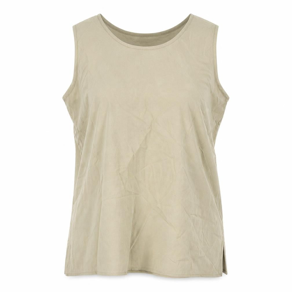 Nice Day Womens Green Polyester Camisole Blouse Size 14 Round Neck