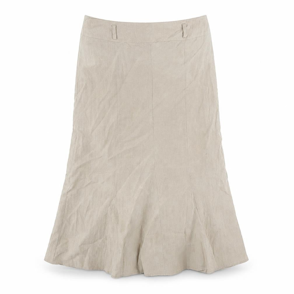 FRANK WALDER Womens Beige Polyester Trumpet Skirt Size 14 Zip