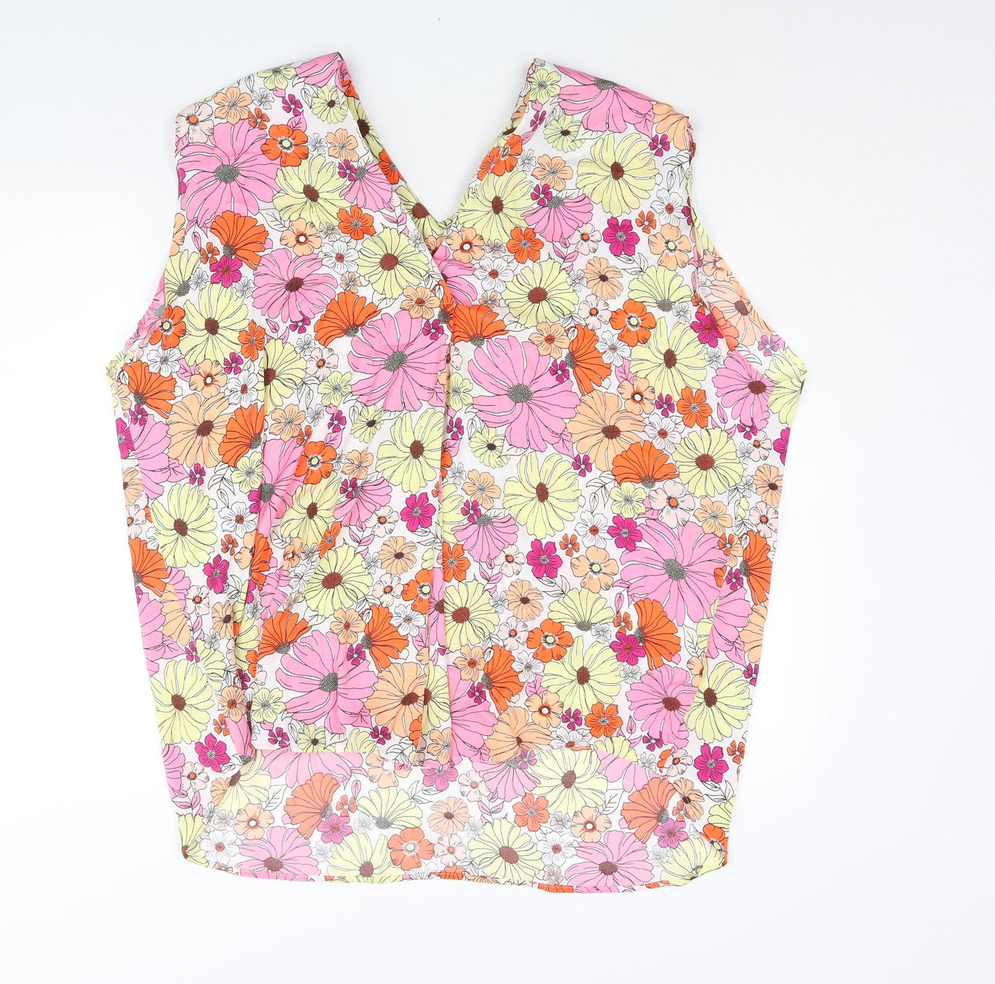 Marks and Spencer Womens Multicoloured Floral Polyester Camisole Blouse Size 24 V-Neck
