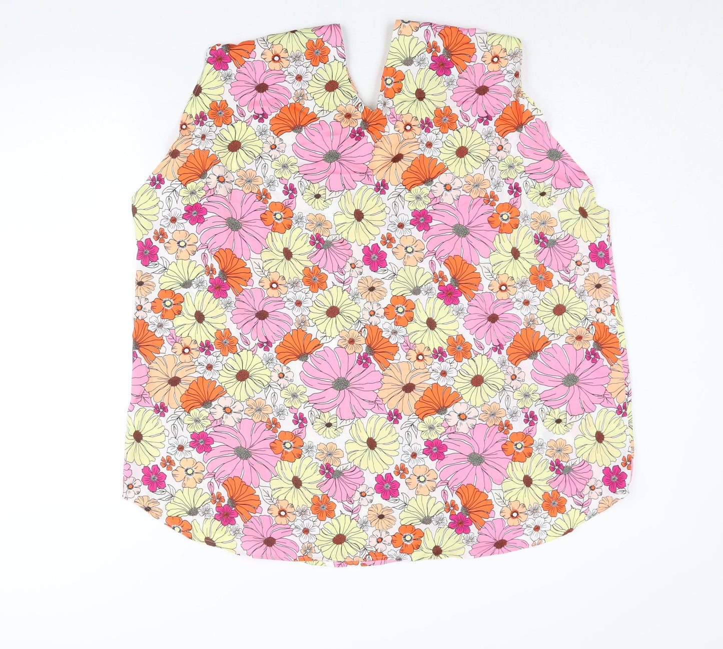 Marks and Spencer Womens Multicoloured Floral Polyester Camisole Blouse Size 24 V-Neck