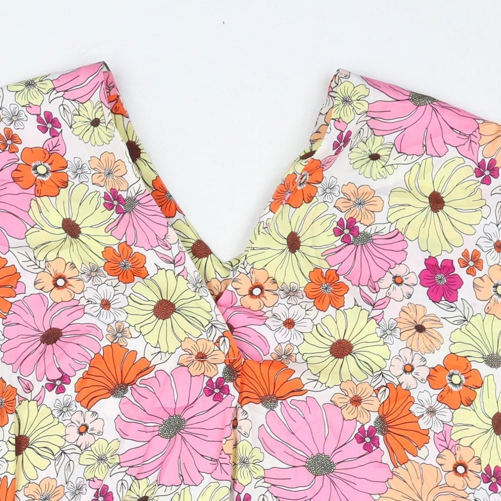 Marks and Spencer Womens Multicoloured Floral Polyester Camisole Blouse Size 24 V-Neck