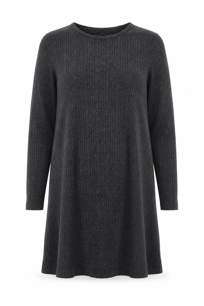 Marks & Spencer Womens Grey Polyester Shift Size 12 Round Neck Pullover