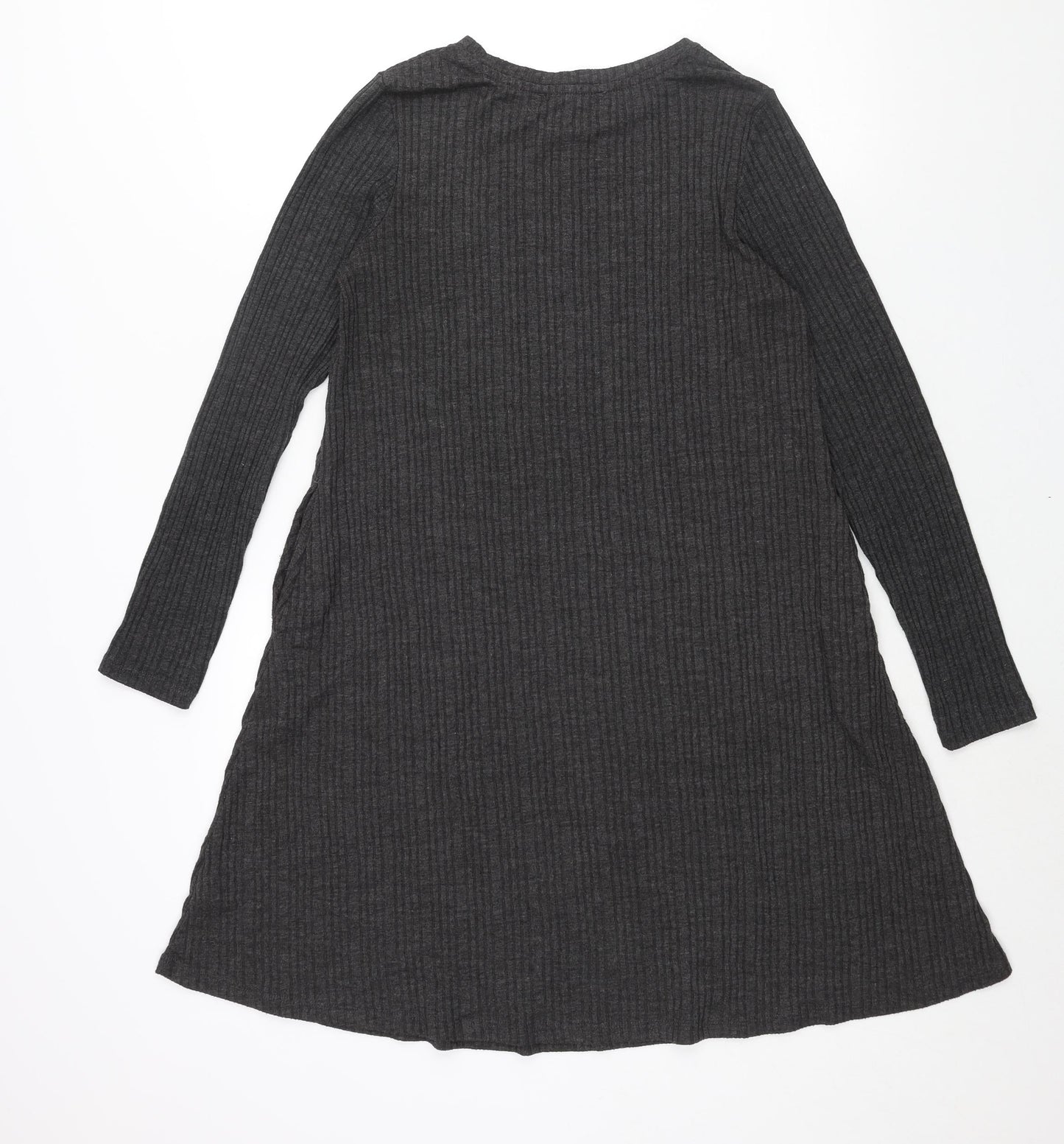 Marks and Spencer Womens Grey Polyester Shift Size 12 Round Neck Pullover