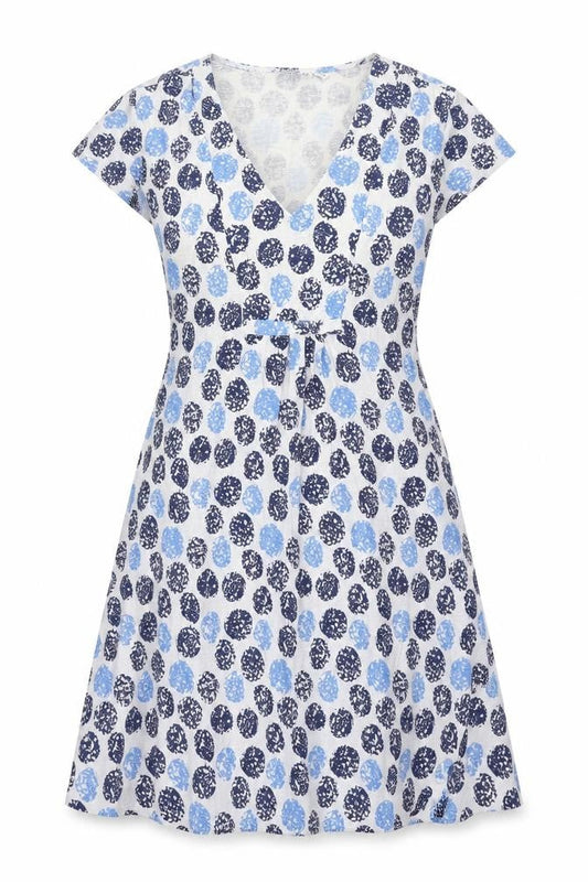 Tara Womens Black Polka Dot Cotton A-Line Size 10 V-Neck Pullover