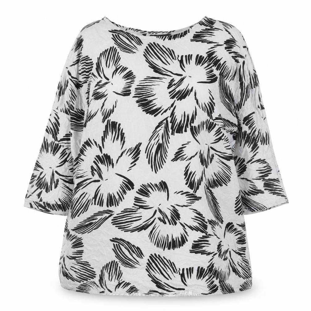 Capsule Womens Grey Floral Viscose Basic Blouse Size 16 Round Neck - Size 16-18