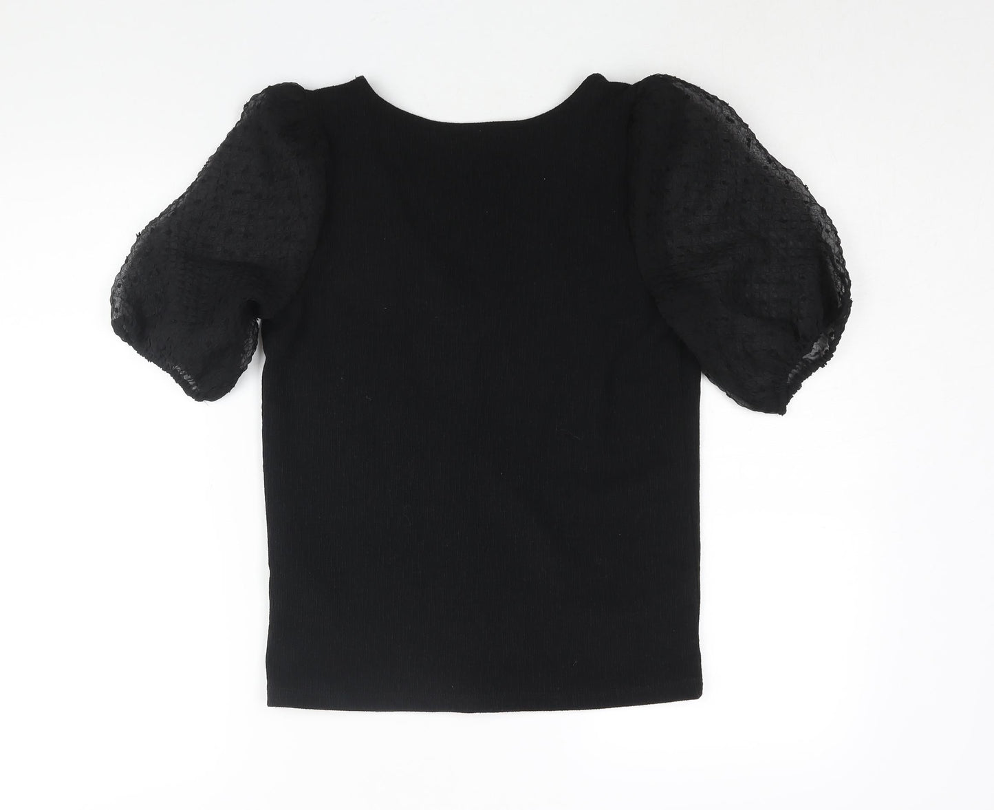 VILA Womens Black Polyester Basic Blouse Size S V-Neck