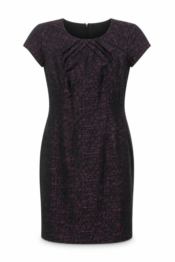 Precis Womens Purple Geometric Polyester Shift Size 12 Round Neck Zip