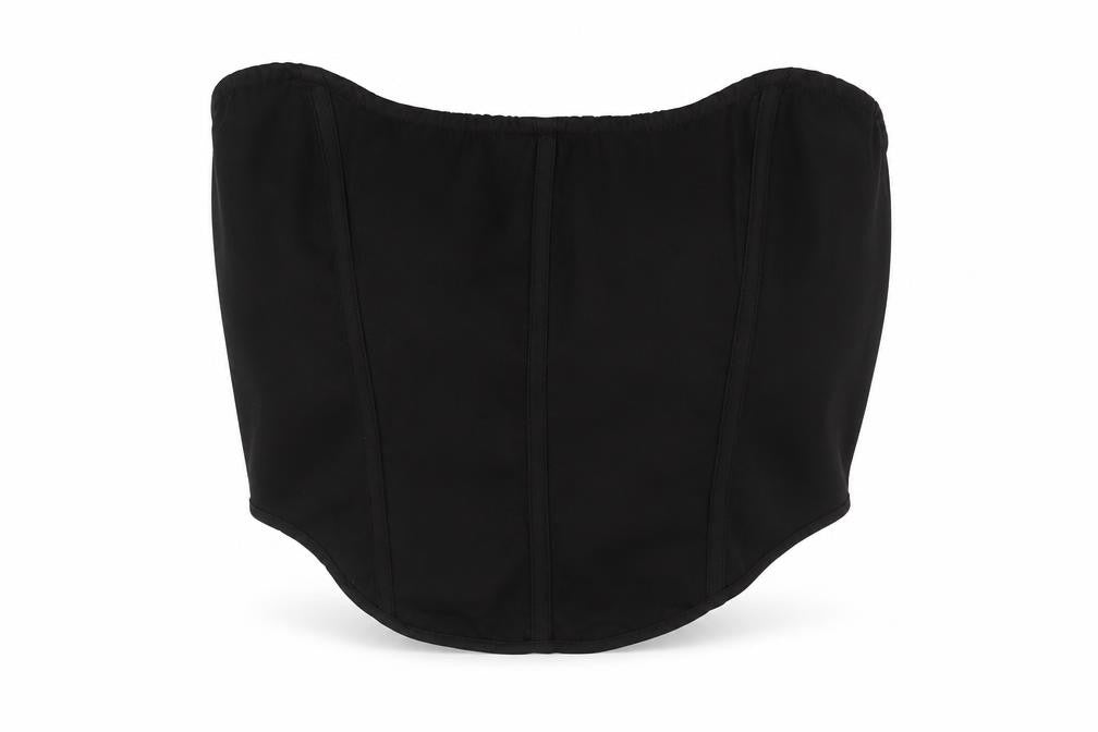 PRETTYLITTLETHING Womens Black Polyester Cropped Blouse Size 14 Scoop Neck - Cors