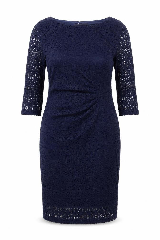 Marks & Spencer Womens Blue Polyester Sheath Size 14 Boat Neck Pullover