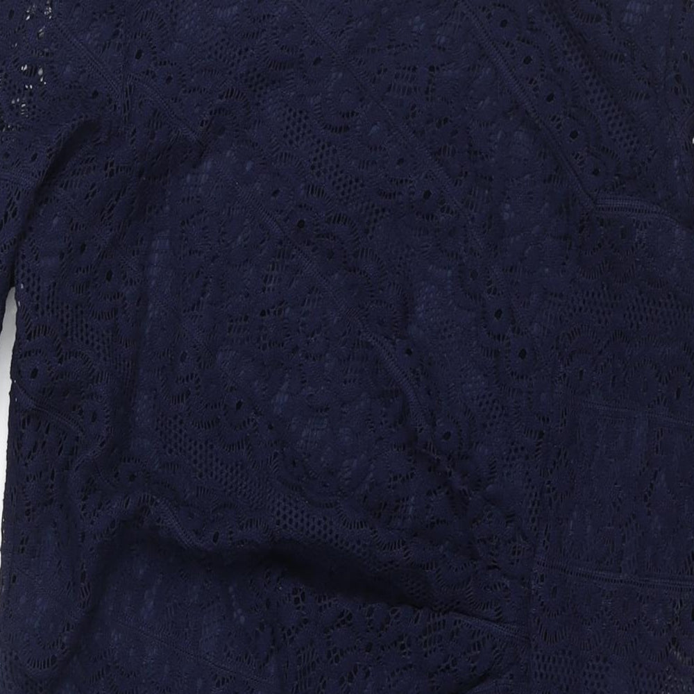 Marks and Spencer Womens Blue Polyester Sheath Size 14 Boat Neck Pullover